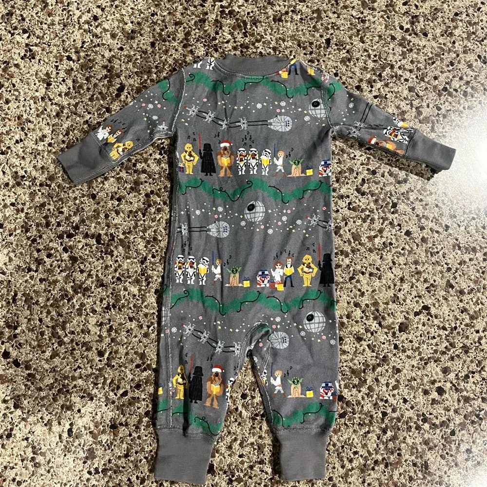 Hanna Andersson Star Wars Holiday Christmas Zip Up Sleeper Pajamas 0-3 Month - Picture 4 of 4